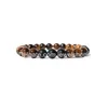 Perlé Matt Onyx Tiger Eye Howlite Bracelet Véritable Perles De Puissance D'énergie Pierre Noir Mat Agate Stretch Perle Couple Bracelets Pour Hommes W Dhw9Z