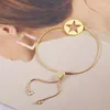 Link Bracelets Europe And The United States Fashion Simple Small Fresh Hollow Smooth Disc Love Five-Pointed Star Pull Bean Adjustable