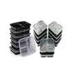 Louça 10pcs caixa de refeição descartável 3 compartimentos microondas armazenamento seguro bento (preto com tampa)