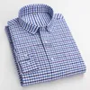 Camicie eleganti da uomo Nuovo 100% cotone S ~ 6XL Camicie da uomo Oxford Camicie da uomo a maniche lunghe scozzesi Business Casual Camicie eleganti sociali morbide Camicia maschile vestibilità regolare YQ230926