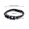 Bangle Locomotive Chain Bracelet Punk Rock Style Stainless Steel Motorcycle Biker Pu Leather Bracelets For Men Drop Delivery Jewelry Dhgyl