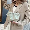 Evening Bag Shoulder Bag Small Leather Crossbody Female Solid Color Crimped Design Ladies Messenger Mini Zipper Cloud 230926