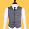 Gilets pour hommes Gilet rembourré léger Hommes Classique Bureau Manteau d'affaires Col en V Couleur unie Épaissir la queue Chemise Veste 230925