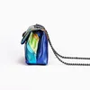 Sacs de soirée Mode Femmes Rainbow Spliced Chain Single Épaule Sac à bandoulière 230926