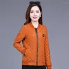 Women's Jackets 2023 Autumn Thin Coat V-neck Quilted Jacket Middle Aged Women Cross Over Warm Female Womens Tops