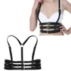 Ceintures Noir Femmes Harnais Ceinture Corps Corset Accessoires Chaîne Réglable Bondage Jarretière PU Cuir Gothique Sangle