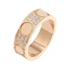 Bagues Carttiers Designer Mode De Luxe Femmes Et ManTrois Rangées De Diamants Plein Ciel Étoile Bague Édition Large Et Étroite Avec Diamant Bague De Couple En Or Rose