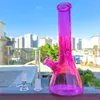 Bong in vetro da 10" narghilè rosa, pipa ad acqua, shisha, gorgogliatore, bicchiere + ciotola in vetro