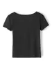 Mulheres Camisetas Miolasay Mulheres Y2K Adolescente E-Girls Camisa Vintage Estética Impressão Crop Tops Fada Grunge Tees Streetwear