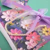 Cadeau cadeau 1pc sac de peinture à l'huile portable avec poignée boîtes d'emballage florales pour arrangement de fleurs faveurs de mariage fournitures de fleuriste