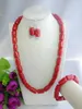 Комплект ожерелья и серег с коралловыми бусинами, ювелирные изделия в африканском стиле, продажа 50 см