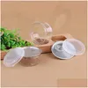 Packing Bottles Wholesale 100Ml Clear Plastic Jar Packaging Pet Metal Lid Airtight Tin Can Pl Ring Concentrate Container Food Herb Sto Dhvfu