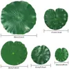 15 stycken 5 slags konstgjorda flytande skum lotus lämnar liljekuddar falska lövdammdekor för pool akvarium dekoration209h