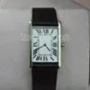 Super Thin Series Top Fashion Quartz Watch Men Silver Dial Czarny skórzany pasek na rękę Klasyczną prostokątną sukienkę CLO237P