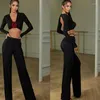 Stage Wear Pantalon Latin Pantalon Blouse Sexy Compétition Ensemble CostumeTango Salsa Cha Samba Rumba Robe 2259