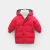 Para baixo casaco inverno crianças para baixo jaqueta acolchoada midlength jaqueta de bebê para meninos e meninas cor sólida casual jaqueta com capuz cardigan 230925