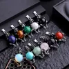 Pendant Necklaces 10pcs Natural Gem Stone Skull Heads Malachite Rose Quartz Opal Skeleton Charm Jewelry Making Diy Accessories