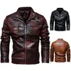 Pelliccia da uomo in pelle invernale caldo pile da uomo giacche giacca da uomo bomber moto cappotti patchwork casual moda outwear addensare