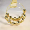 Hoop Earrings Gold Color Beads Pendnat Jewlry For Women Small Simple Round Circle Ear Rings Accessorie E0260
