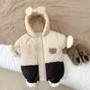 Rompertjes Winter geboren baby jongens baby bodysuits Baby romper Katoen gewatteerde kleding Koreaanse mode Zachte verdikte casual lange mouwen 230925