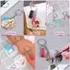 Keychains Lanyards 200Pcs Acrylic Keychain Blanks With Rings Clear Key Chains Round Discs Circles Colorf Tassel Diy Crafting Vinyl Pro Dhu1I