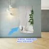 Estatuetas decorativas 6 pçs 3d onda espelho adesivo diy parede de prata acrílico mural decalque removível adesivos reflexivos decoração da sua casa