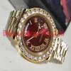 Luxury -Selling Red Dial Mens Wrist Watch Day -Date II 18K Yellow Gold 41mm President 228238 Diamond Men's Casual Watches194U