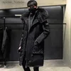 Męskie Down Parkas 2023 Zime nowi koreańscy mężczyźni Parka zagęszcza się nad kolanem długa męska kurtka modna moda futra kołnierzowa odzież uliczna L230926