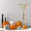 Tapissries sovrum bat tapestry handgjorda vävda skrämmande halloween macrame väggdekor för rum kök boho