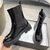 Designer Womens Boots Luxury Winter Boots Thick Bottom Chelsea Boots Round Toe Ankle Boots Famous Factory Shoes Cowhide Biker Boots High Quality 35-42