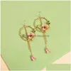 Boucles d'oreilles en lustre en peluche Uer ME0049 2023 Gold Color Copper Bird stéréo Stéréo arbre Branche Fleurs pendentif Drop Livraison bijoux dhztc