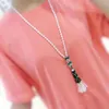 Choker Sell 75-80cm 6-7mm White Rice Freshwater Pearl Butterfly Micro Inlay Zircon Necklace Sweater Chain