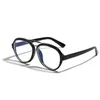 Óculos de sol redondos óculos sem lentes de prescrição metal retro luz azul moda grande quadro transparente na moda decorativa preto