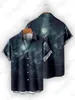 メンズカジュアルシャツハロウィーンコスチューム半袖高品質の服恐怖パーティートップスボタンシャツTシャツブラウス
