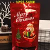 Christmas Stand Up Packaging Bags Santa Claus Snowman Aluminum Foil Smell Proof Pouch for X-mas Gift Red Socks Candy Sugar Cookies Snack Foods Wedding Storage