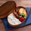 Dinnerware Leakproof Travel Containers Japanese Bento Box Wooden Lunch Insulation Child Boxing