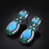 Wedding Jewelry Sets Luxury Big Statement Set for Women Green Blue Pink Cubic Zirconia Dubai Bridal 230926