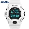Sport Quartz montres numériques montre masculine SMAEL montre de Sport hommes étanche relogio masculino horloge blanc montres militaires numériques V1292K
