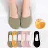 Women Socks Ice Women's Nylon Silicone Silk Boat Breathable Heel Cotton Non-drop Invisible Hosiery Non-slip Thin