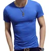 Men's Suits A2845 Nieuwe Zomer 9 Kleuren Mannen T-shirt Fitness T-shirts Heren V-hals Man Voor Tshirts M-4XL Effen Kleur Basic