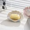 Soap Dishes Shell Shape Ceramic Drain Soap Dish Holder Jewelry Boxes Creative Home Solid Color Soap Dishes Storage Box Bathroom Accessories 230926