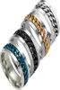 Cadena giratoria móvil de acero inoxidable en 4 colores, anillos de titanio, anillo para uñas, banda para dedo para mujeres y hombres, joyería Gift6369954