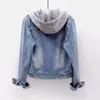 Kvinnors jackor kvinnor fleece varm vinter kvinnor jean jacka fickor knapp mjuk huva varm ytterkläder huva mode smal denim rockar kvinnlig 230925