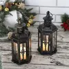 Candle Holders Vintage Nordic Candle Holder Lanterns Candles Aesthetic Hanging Lantern Iron Lantern Black Home Decor Wedding Room Decoration 230925