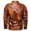 Men's Fur 5XL 4XL PU Leather Jacket Men Autumn Casual Motorcycle Vintage Jackets Coat Fashion Biker US Army Bomber