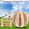 6 Stuks Set Huisdier Hamster Natuurlijke Houten Kauwspeeltjes Chinchilla Kooi Accessoires Konijn Speelgoed Houten Halter Oefening Roller