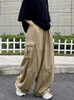 Kvinnor Pants Capris Houzhou Harajuku Streetwear Khaki Cargo Pants Kvinnor Överdimensionerade fickor Hip Hop Black Wide Leg Byxor för kvinnliga koreanska mode 230925