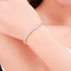 Beaded Bangle 15cm-17cm Round AAA CZ Chain Gold Color Tennis Armband Bangles For Women Girls Gift Jewelry Armets Pulseras Bracciali Donna 230925