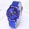 Casual Style SHSHD Brand Geneva cwp Mens Watch Double Layer Quartz Watches Soft Plastic Mesh Belt Simple Wristwatches306a