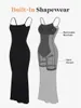 Kvinnors shapers kropp shaper klänning bodysuit formade kvinnor maxi mini inbyggd bh 8 1 casual slip klänningar klubb kvällsfest